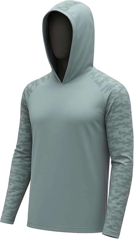 Permethrin Insect Repellent Men's Long Sleeve Hoodie for Hiking, SPF 5
