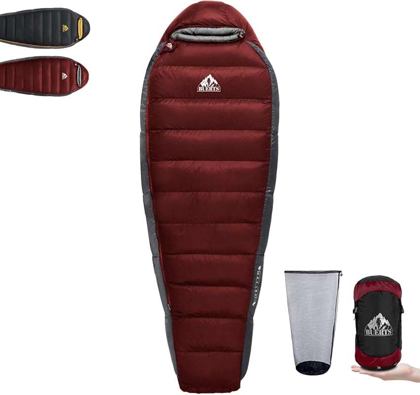 Down Sleeping Bag for Adults Cold Weather Ultralight & Compact 680FP B