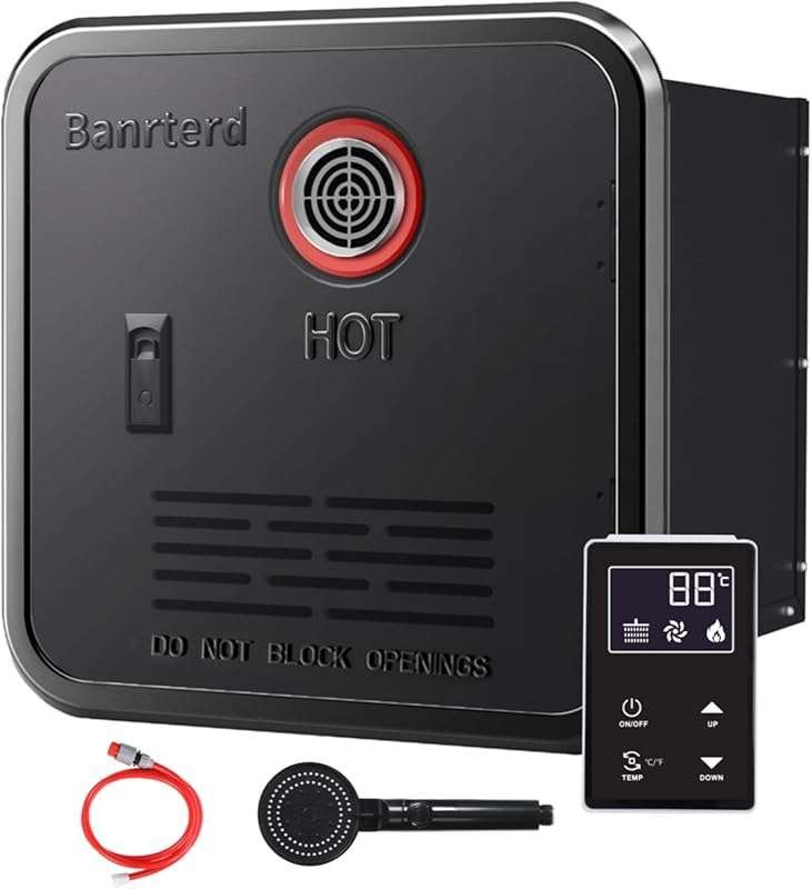 Banrterd RV Tankless Water Heater, 55000 BTU, High Altitude, DC 12V, w