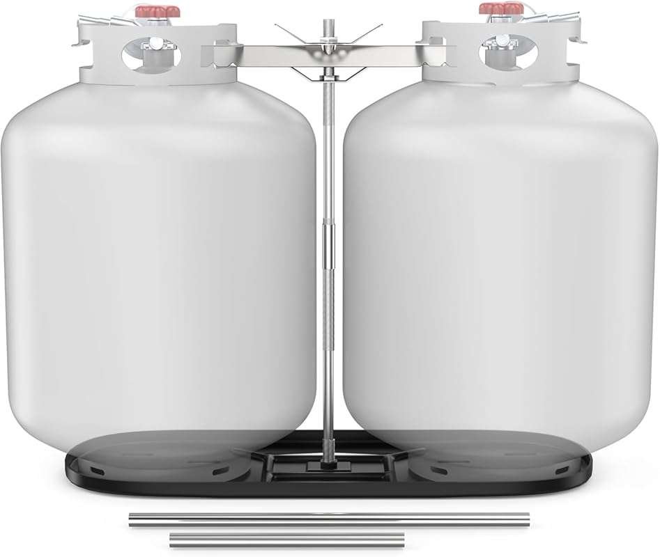 RV Dual Propane Tank Holder for 20lb, 30lb, and 40lb Tanks on Campers