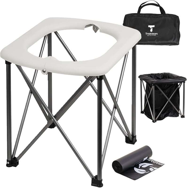 Portable Folding Toilet Seat for Camping & Backpacking. Convenient Out