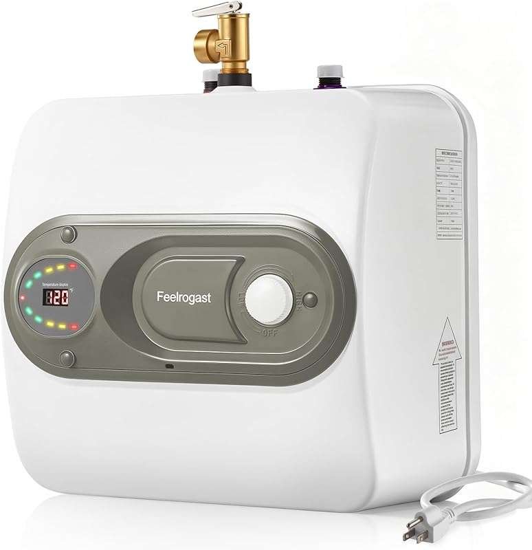 8-Gallon Electric Tank Instant Hot Water Heater for RV and Camper, Und