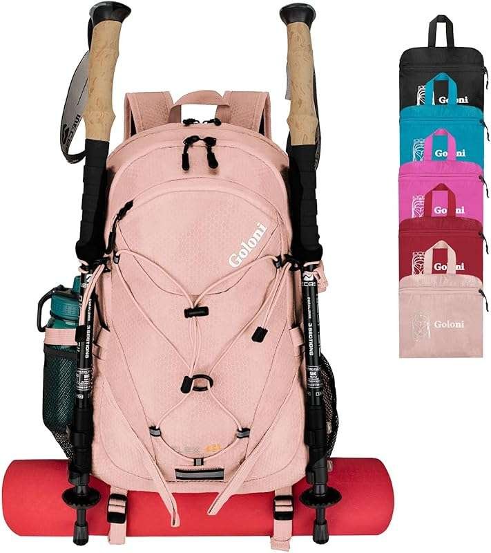 Lightweight Foldable 45L Hiking Backpack for Women, with Rain Cover an