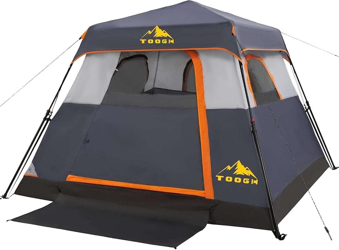 3-4 Person Pop Up Camping Tent with Ventilation, Waterproof, Includes