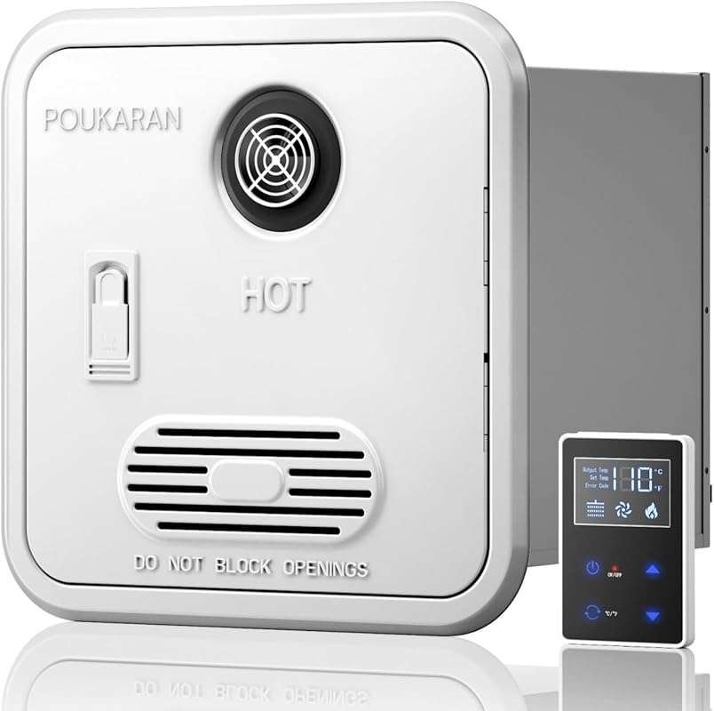 Poukaran RV Tankless Water Heater, 65,000 BTU, DC 12V, High Altitude, 