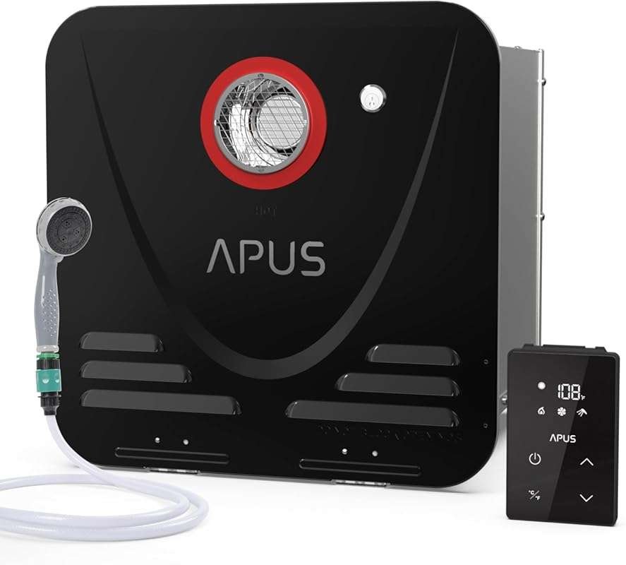 APUS RV Tankless Water Heater, 68,000 BTU Propane, 12V, 3.9 GPM, High 