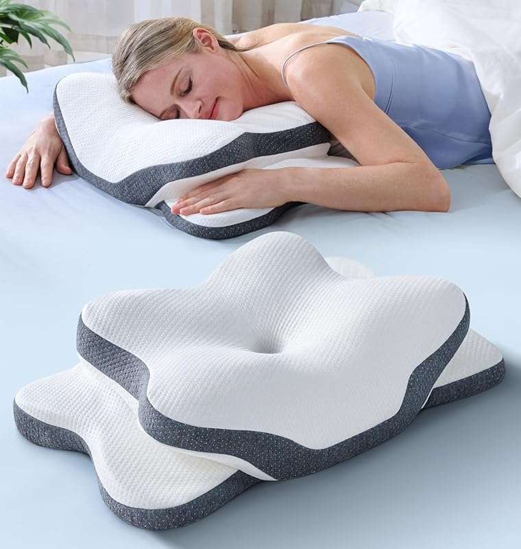 Orthopedic Cervical Neck Pillow for Side Sleepers: Ergonomic Cooling C