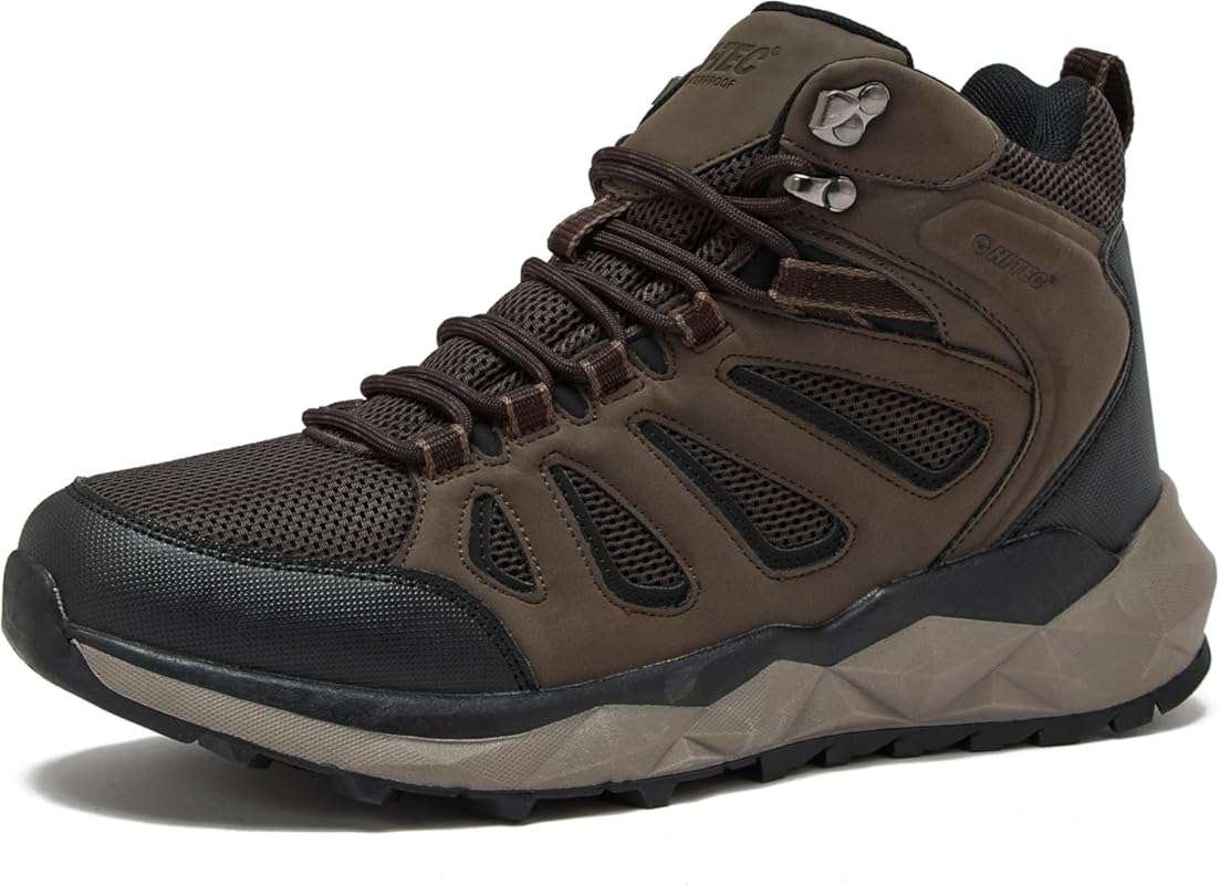 HI-TEC Valley Geo Mid Waterproof Hiking Boots for Muddy Trails and Out