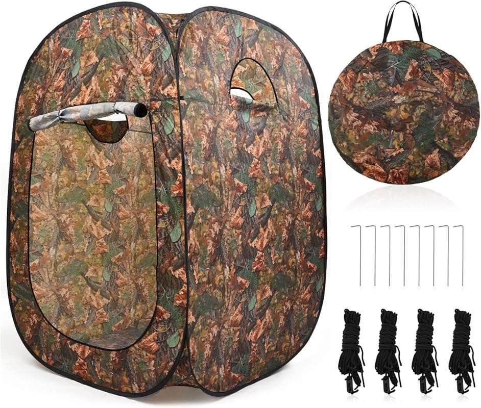 6.6ft Pop-Up Hunting Blind for Deer, Turkey, and Hog, See-Through Grou
