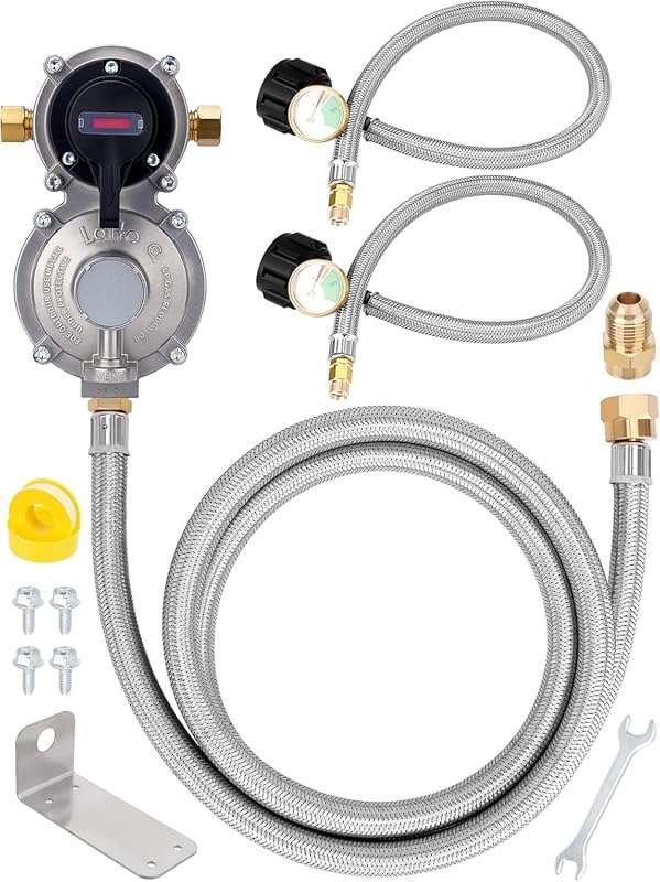 JURPLIX RV 2-Stage Auto Changeover LP Propane Gas Regulator with 48