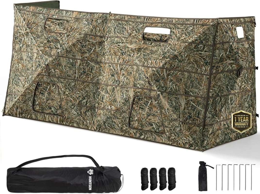 HUNTSEN See-Through Ground Hunting Blind with Silent Windows, Lightwei