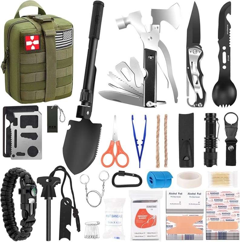 Survival Kit for Kids, 150 Pieces Emergency Gear for Camping, Hiking, 