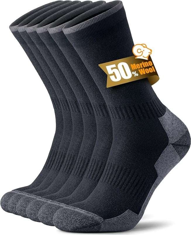 Merino Wool Hiking Socks: Terry Cushioned with Seamless Toe for Bliste
