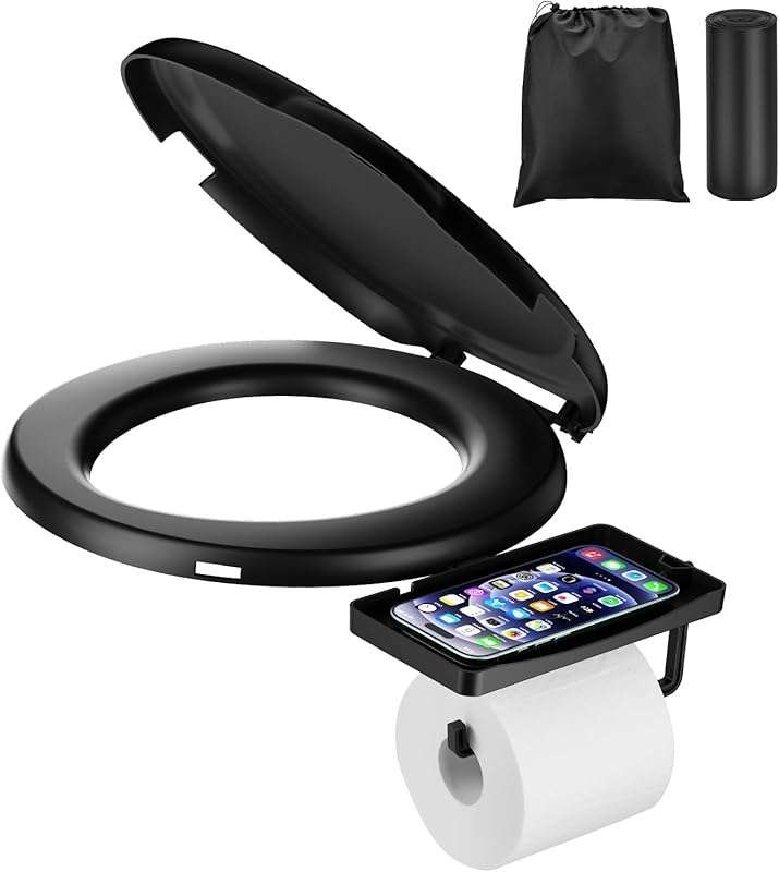 Bucket Toilet Seat 2025 Upgraded, 5 Gallon Bucket Toilet for Camping a