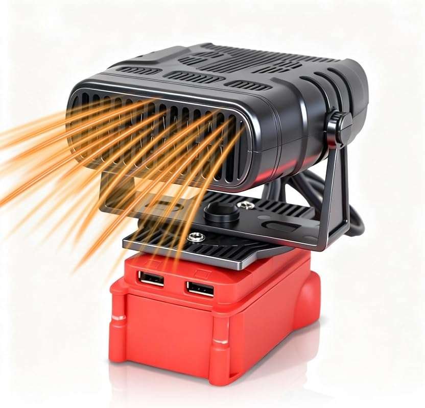 Portable Small Tent Heater for Milwaukee M18 Battery with Adjustable A