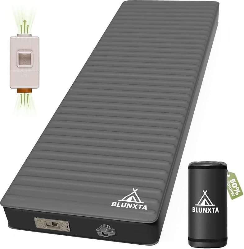 Self-Inflating Memory Foam Camping Sleeping Pad with Electric Pump and