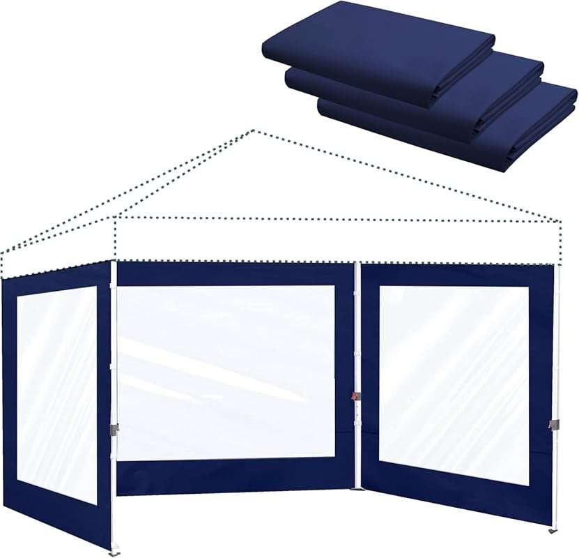 3 Pack Clear Canopy Sidewalls for 10x10 Pop Up Tent Sun Protection