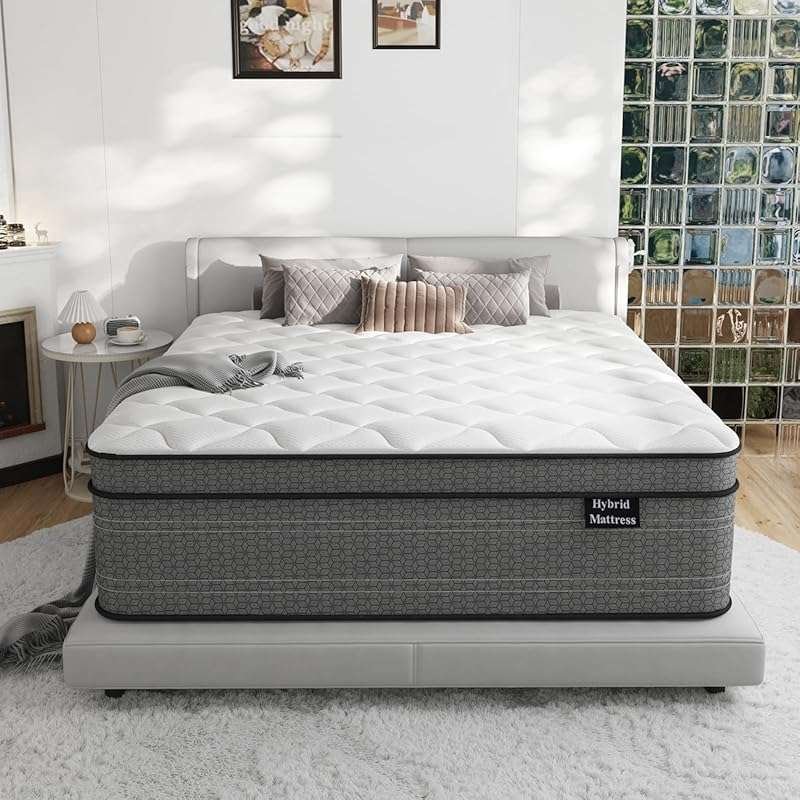 12-Inch King Firm Hybrid Mattress: Gel Memory Foam, Pocket Springs, Pr
