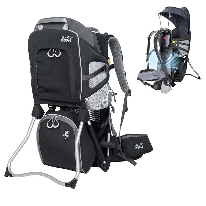 WIPHA Hiking Backpack Carrier for Toddlers, Adjustable Child Carrier w