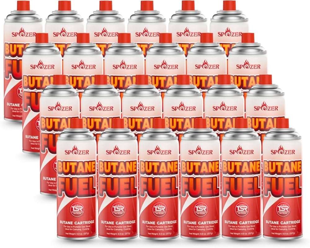 Spozer Butane Fuel Canisters, 227g, for Portable Camping Stoves and Ou