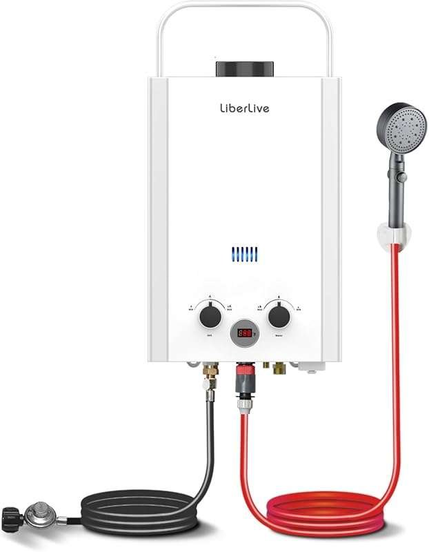 6L Portable Propane Tankless Water Heater for RV and Camping, Outdoor 