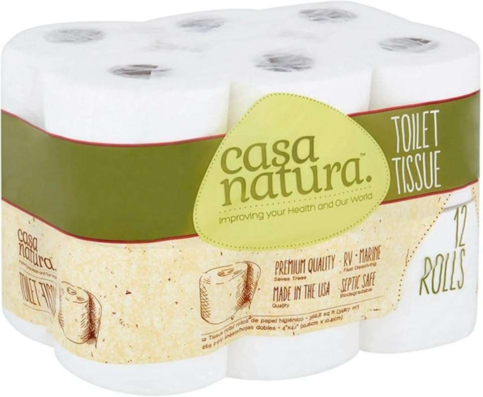 Biodegradable Septic Safe Toilet Paper Rolls, 269 Sheets Each, Marine
