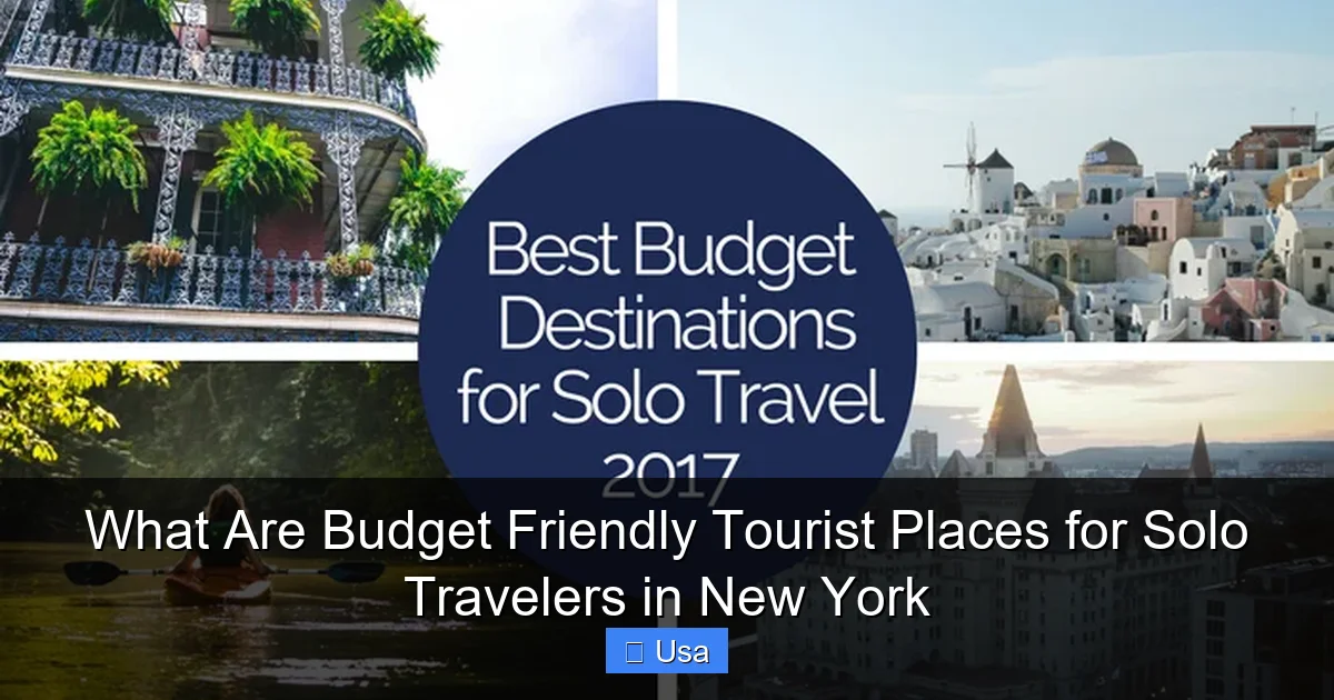 What Are Budget Friendly Tourist Places for Solo Travelers in New York