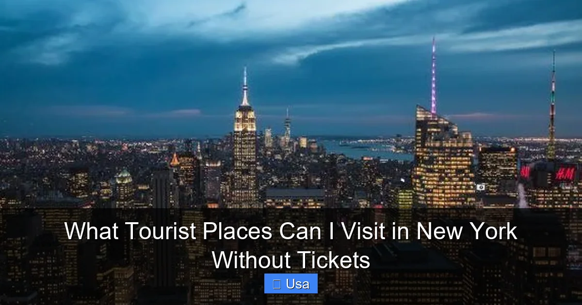 What Tourist Places Can I Visit in New York Without Tickets