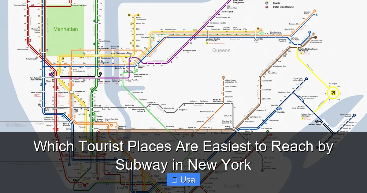 Which Tourist Places Are Easiest to Reach by Subway in New York