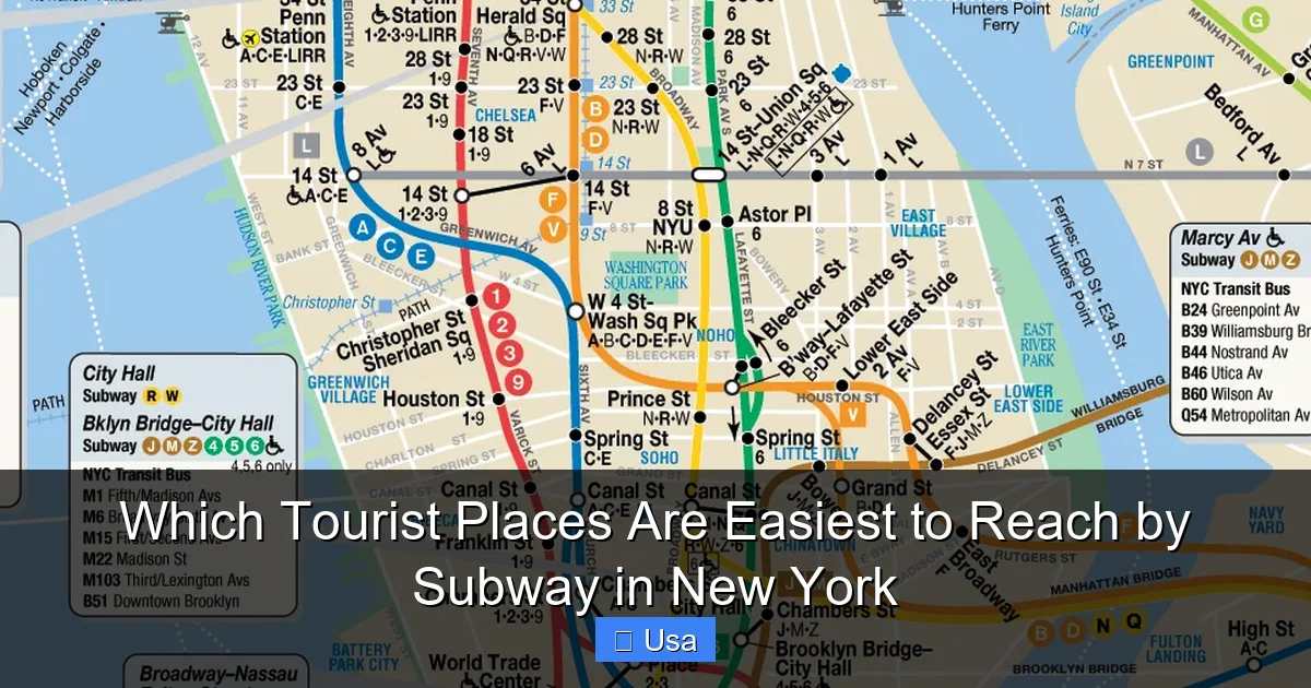 Which Tourist Places Are Easiest to Reach by Subway in New York