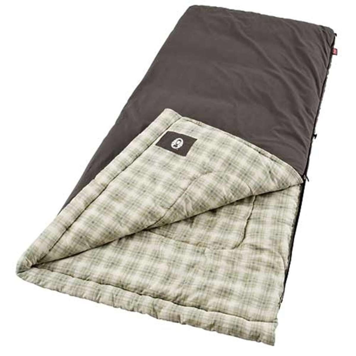 Coleman Heritage Big & Tall 10°F Flannel Sleeping Bag, XL Sleeping Bag Fits Adul