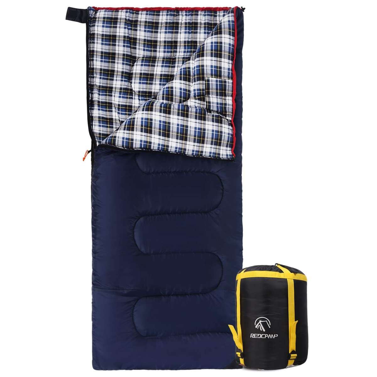 REDCAMP Cotton Flannel Sleeping Bag for Camping Backpacking, Adults Cold Weather