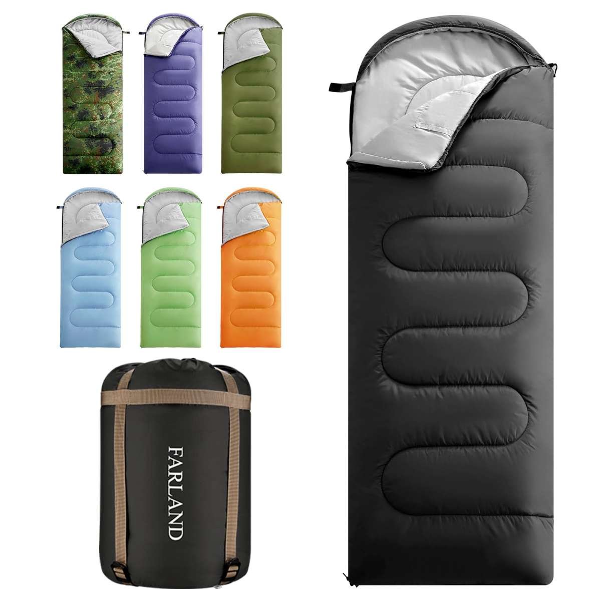 FARLAND Sleeping Bags 30℉ for Adults Teens Kids with Compression Sack Portable a