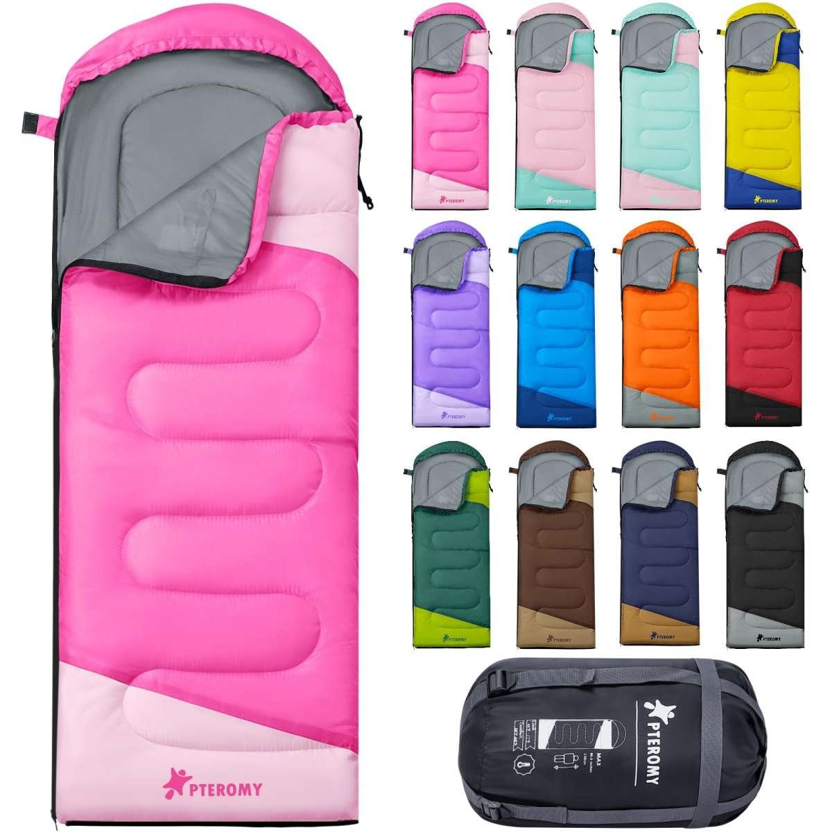 PTEROMY Sleeping Bags for Adults, Lightweight and Machine Washable, Water Resist
