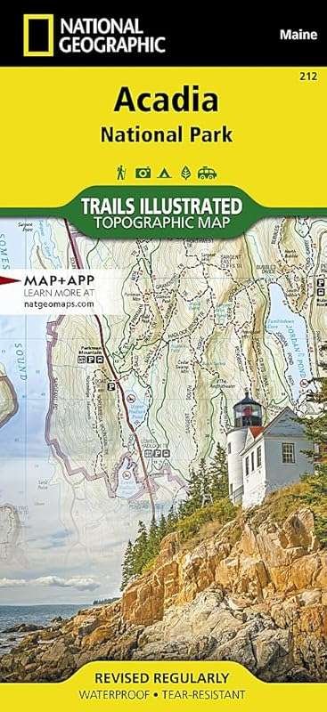 National Geographic Acadia National Park Map: Detailed Trails Illustra