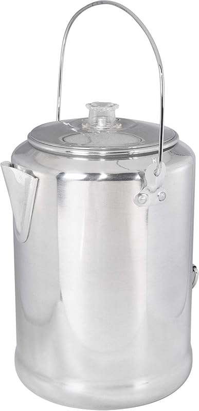 Stansport Aluminum Percolator Coffee Pot with Sturdy Wire Handle for C