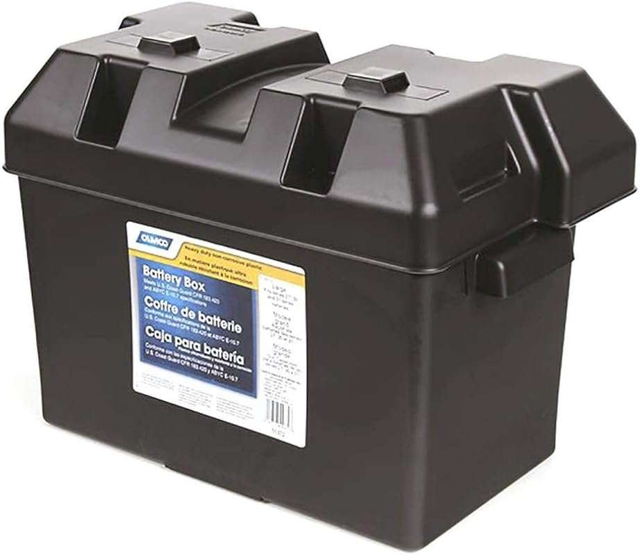 Large Battery Box with Straps for RV, Automotive, and Marine Batteries