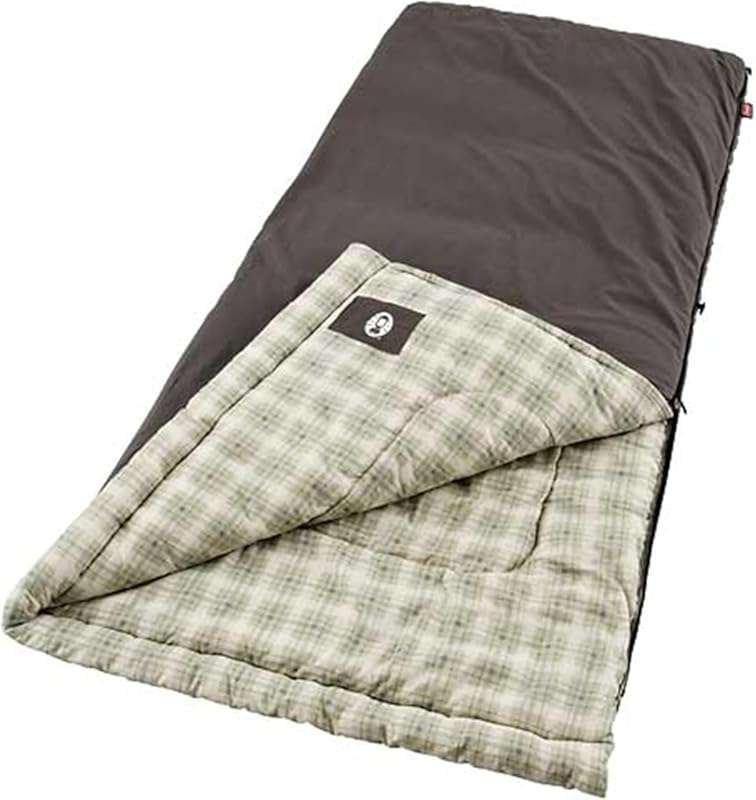 Coleman Heritage Big & Tall 10°F Flannel Sleeping Bag, XL for 6'7