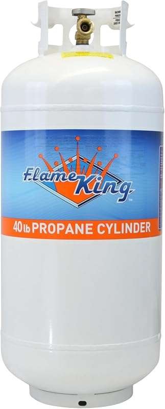 Flame King 40lb Steel Propane Tank Cylinder with Type 1 OPD Valve – Wh