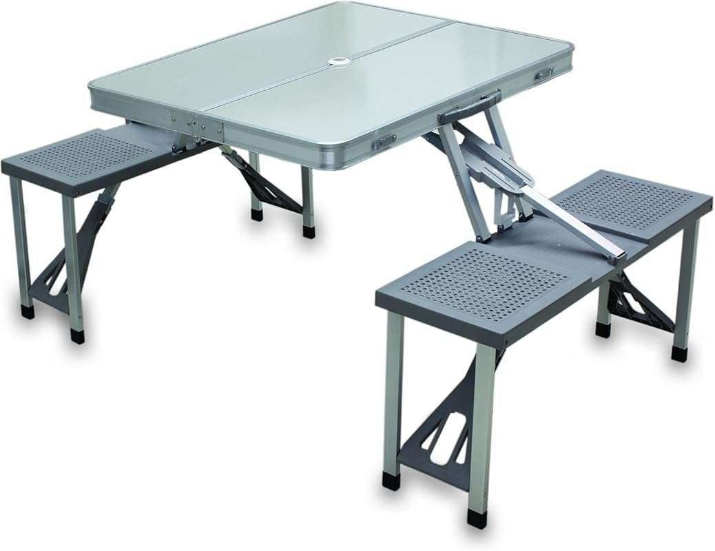 ONIVA Aluminum Folding Picnic Table, Camping & Outdoor Table with Umbr