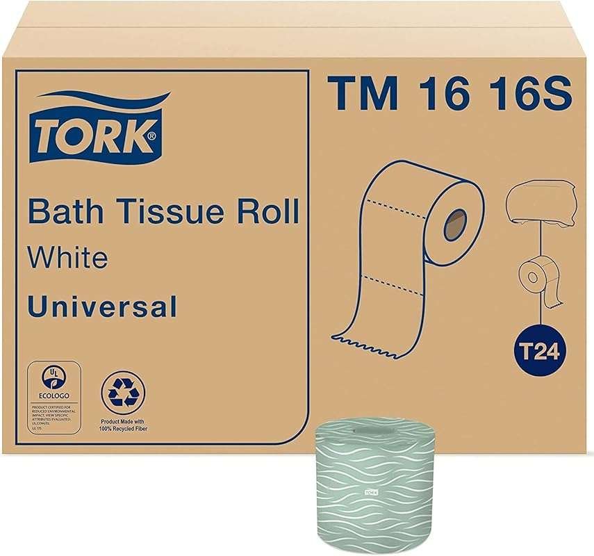 Tork T24 Compatible 2-Ply 100% Recycled Toilet Paper, White, Septic Sa