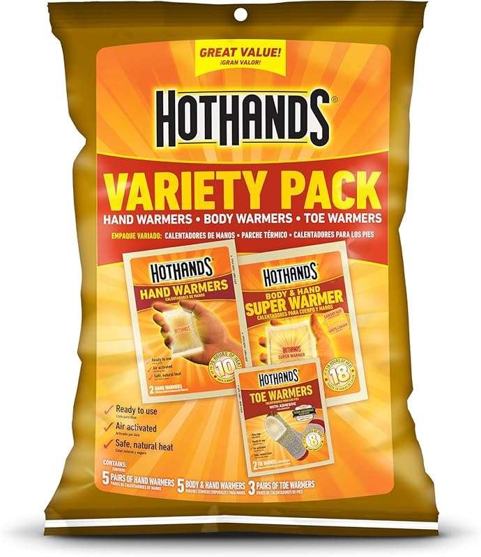 HotHands Toe Hand Body Warmer Variety Pack: Safe, Natural, Odorless, L