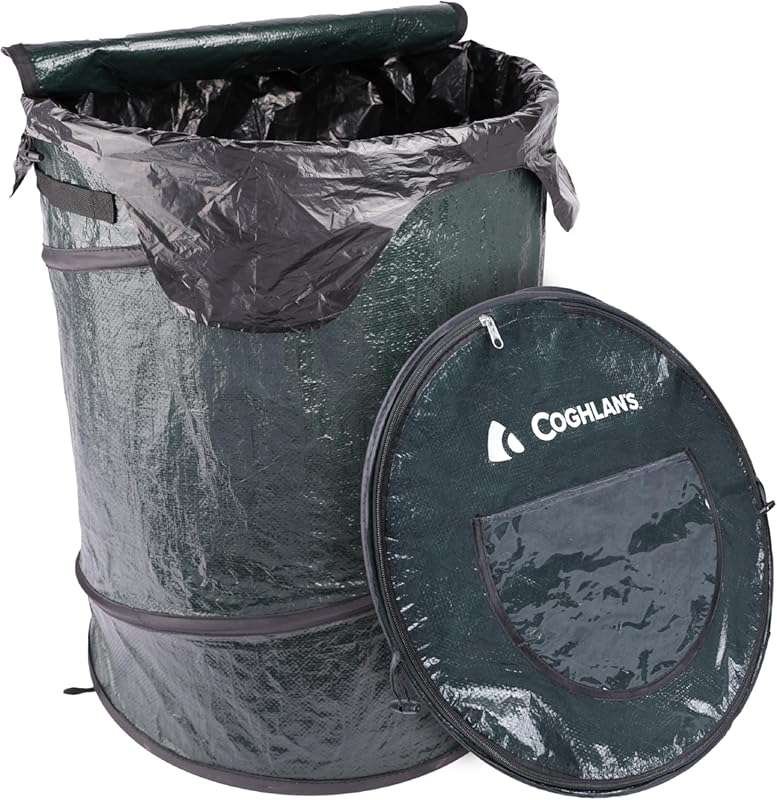 Coghlan's 29.5-Gallon Lightweight Pop-Up Trash Can for Camping, RV, an