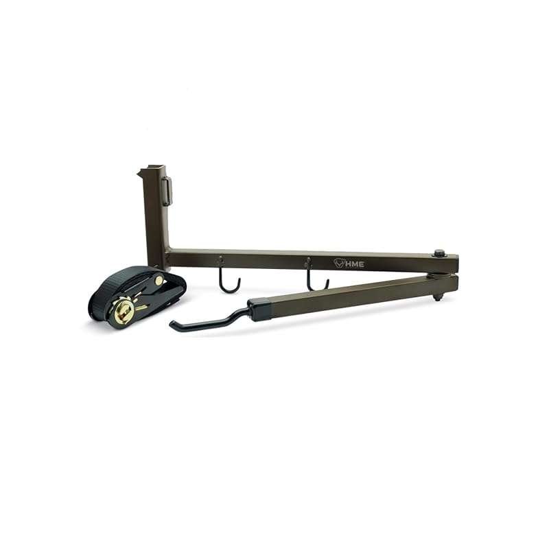 HME Durable Easy-to-Attach Tree Stand Bow Hanger with Accessory Hooks 