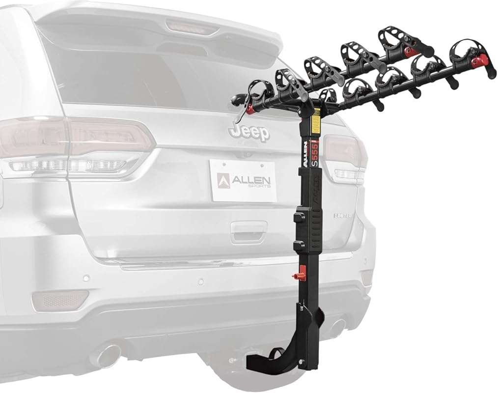 Allen Sports Premier S555 5-Bike Hitch Mounted Carrier - Black