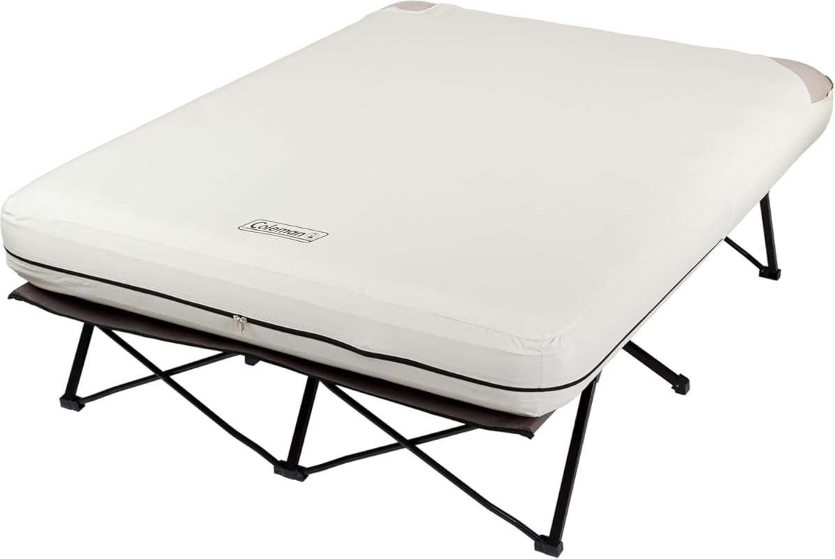 Coleman Queen Airbed Cot Combination with Steel Frame, Battery Pump, &