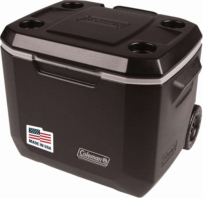 Coleman Xtreme 50qt Rolling Cooler with Wheels, Extra-Walled Insulatio