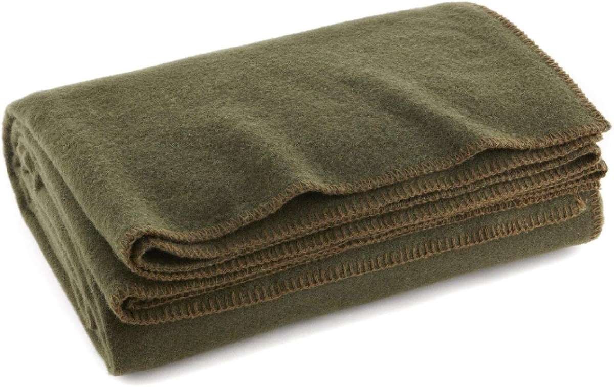 Ever Ready First Aid Fire Retardant Wool Blanket: US Military Style Su