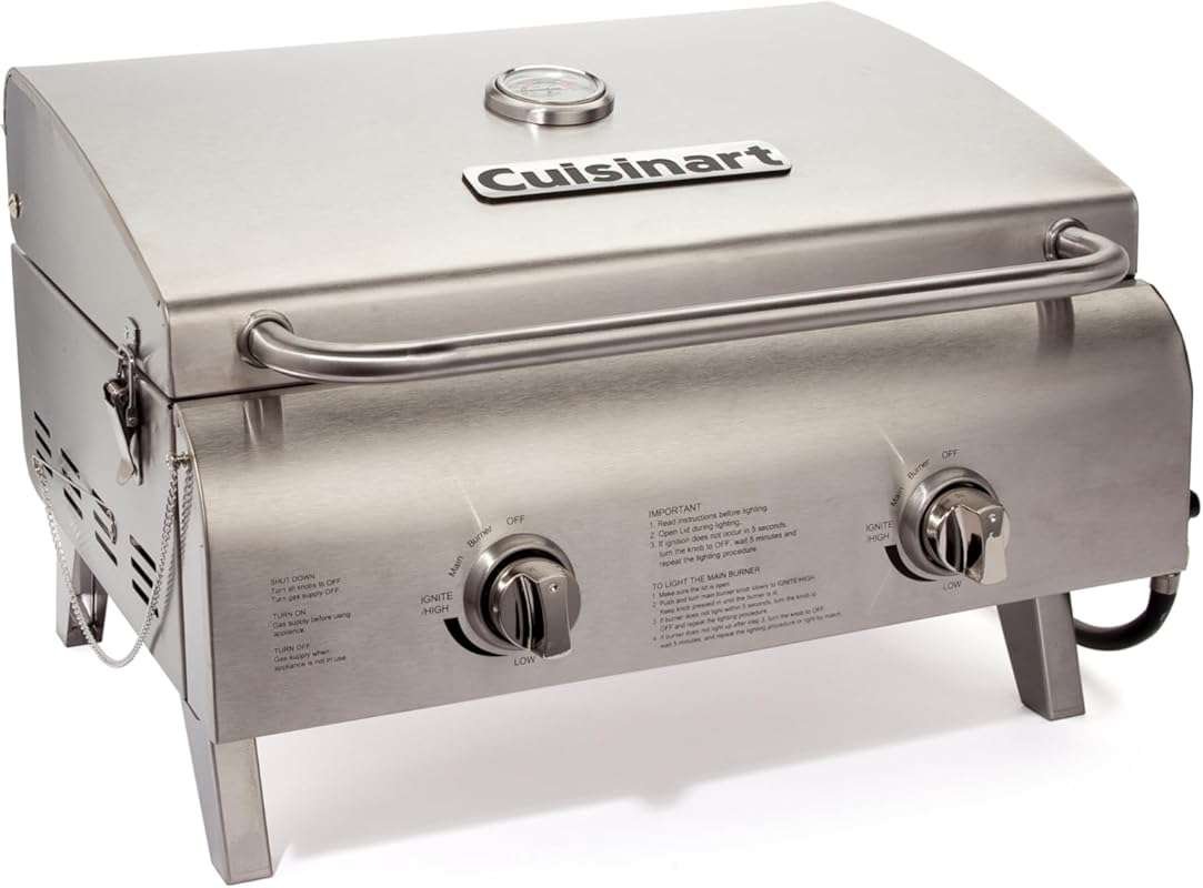 Cuisinart Chef's Style 2-Burner Stainless Steel Tabletop Propane Grill