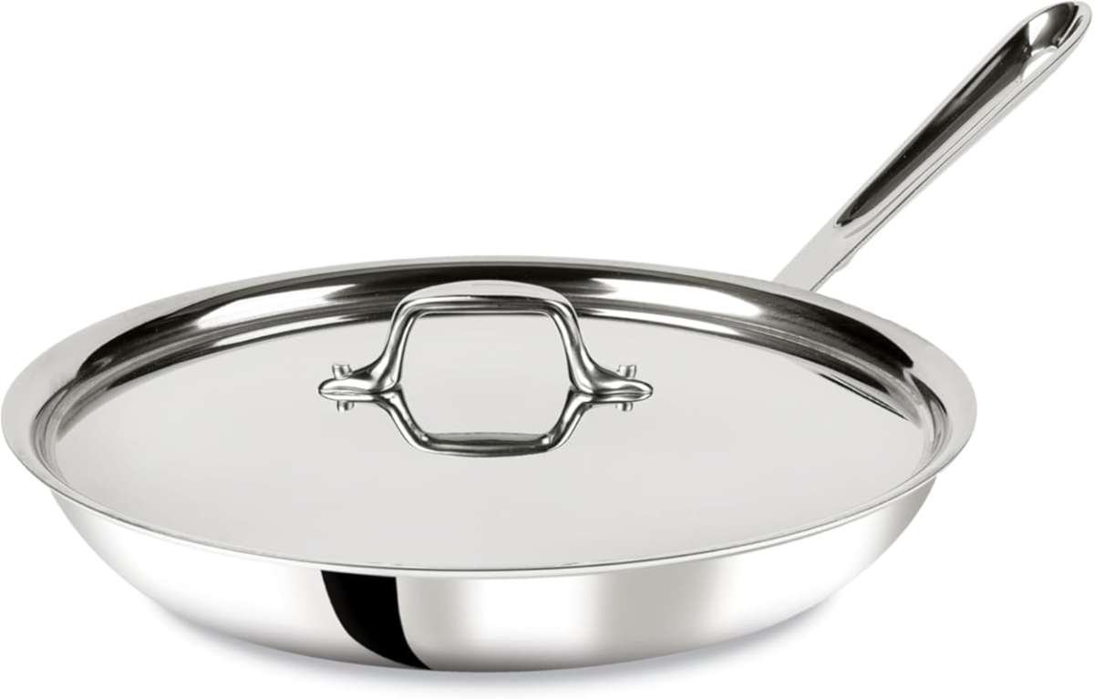 All-Clad D3 12-Inch Stainless Steel Skillet with Lid for Induction and